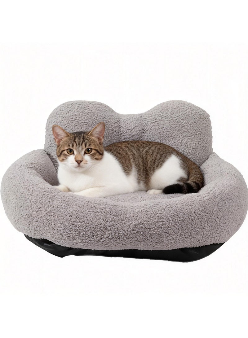 حجم كبير من القطيفة الناعمة مع سرير قابل للغسل في الغسالة ، وسرير وسادة مهدئ منفوش ومقاوم للماء 60 سم (رمادي غامق) - Image 2